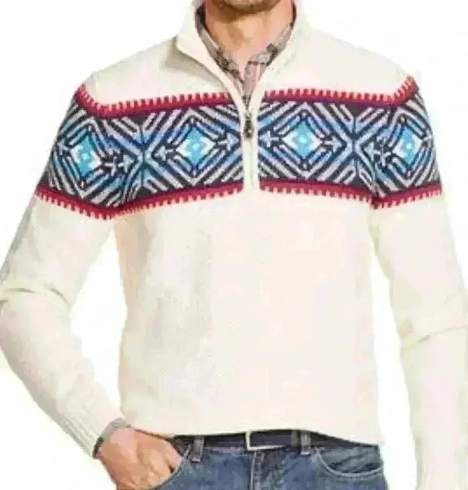 Holiday Mock Neck Long Sleeve Knit Pullover Sweate Sz XXL